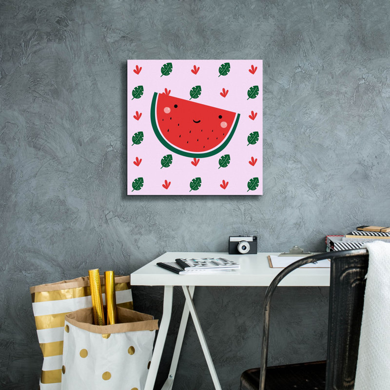 «Cute Watermelon» par Epic Portfolio, art mural sur toile, H 18 po x l 18 po x P 0,75 po