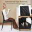 Faux Leather Modern High-backed Dining Chairs with Metal Legs-433931301