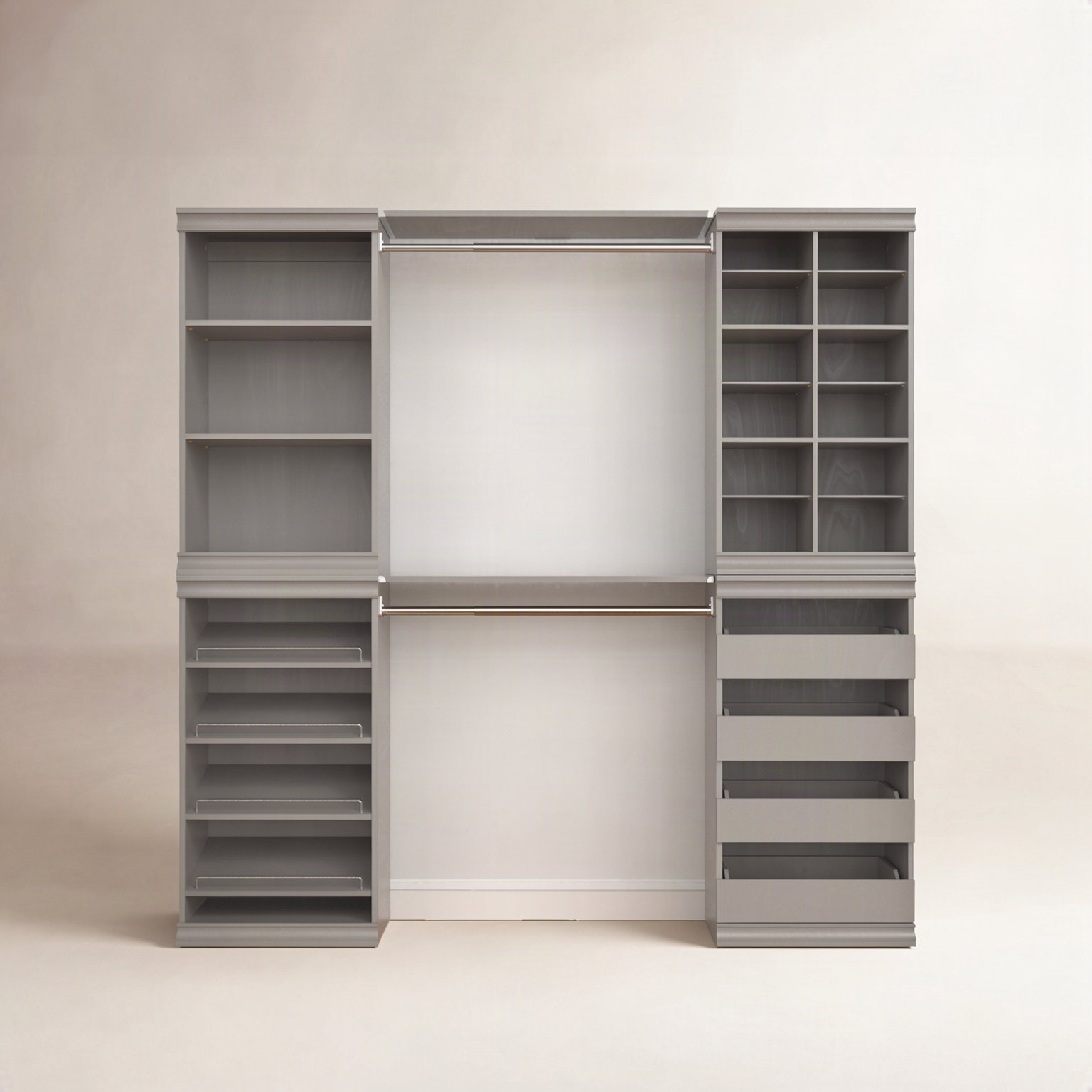 Modular Storage Closet System, Taupe