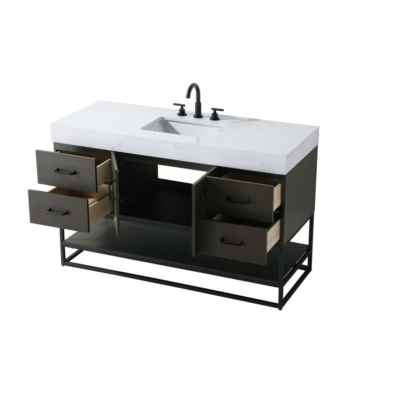 Meuble-lavabo simple 54 po, Brun moka