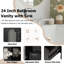 Meuble-lavabo simple 24 po avec comptoir en céramique 24 po-299429443