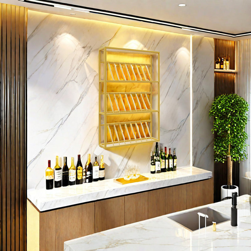 Creative industrial style wall mounted wine rack