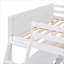 Lit superposé double de style traditionnel avec bureau sous le lit, construction en bois massif, blanc pur