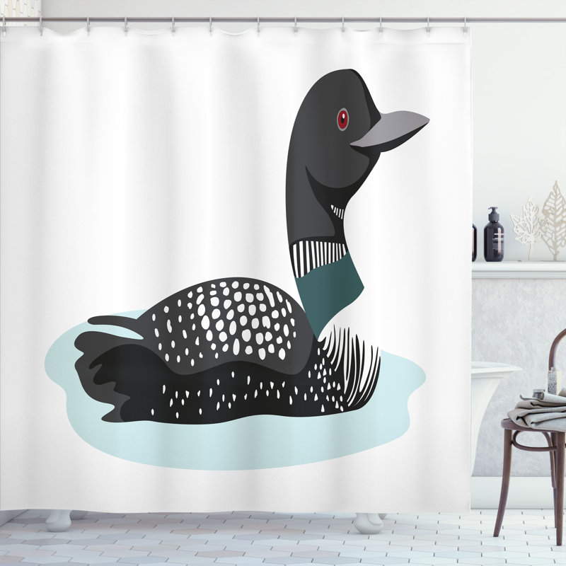 East Urban Home Loon Shower Curtain Digitally Generated Loon, 70"H x 69"W