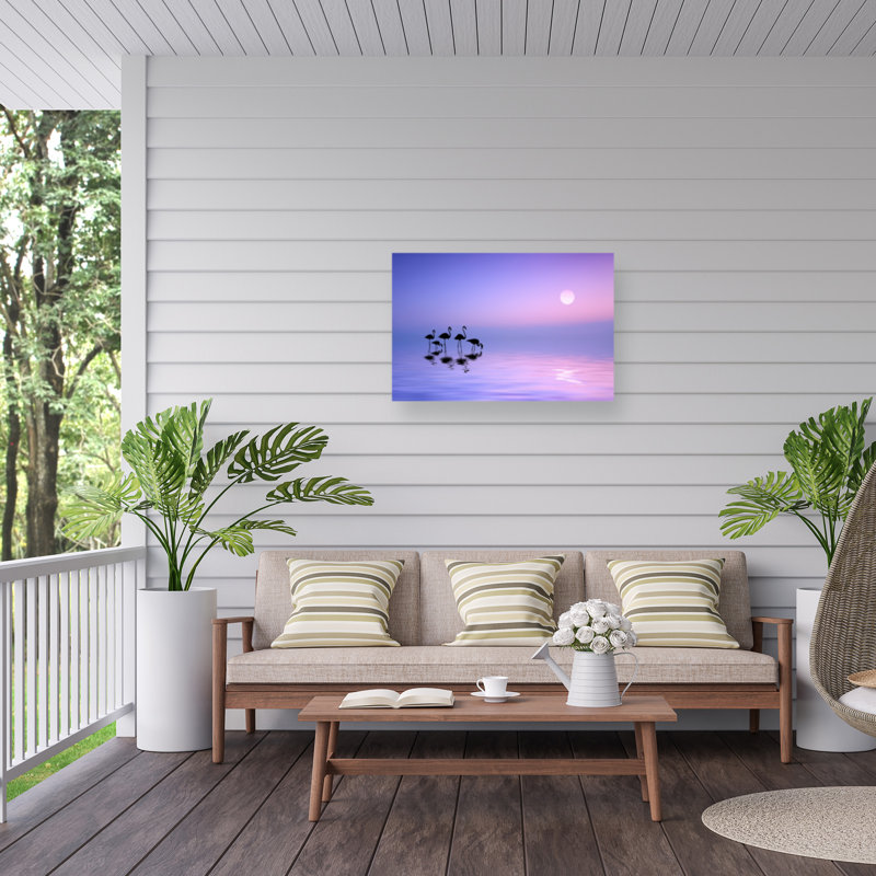 «Morning Flamingo on Canvas» par Bess Hamiti, reproduction, H 30 po x l 47 po