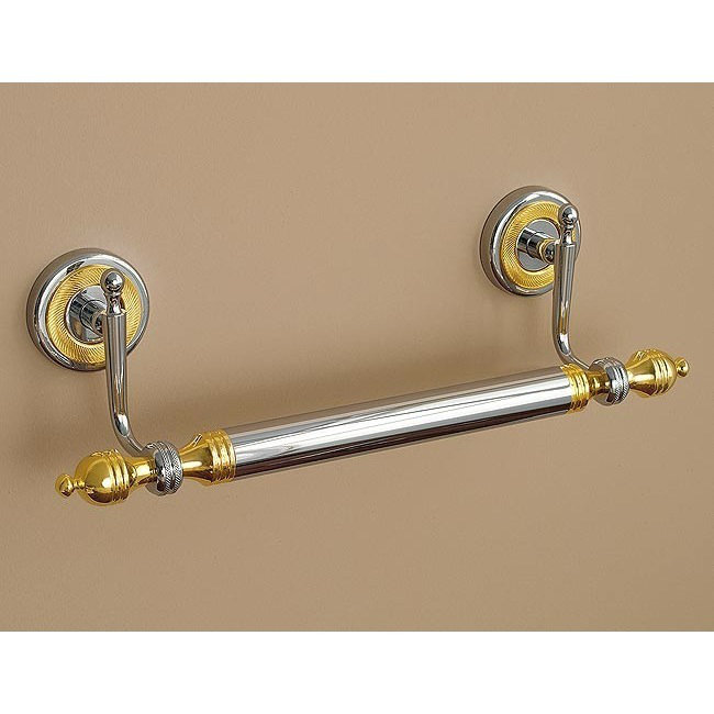 Barre à serviettes murale grand 14 po, 14", Chrome et or