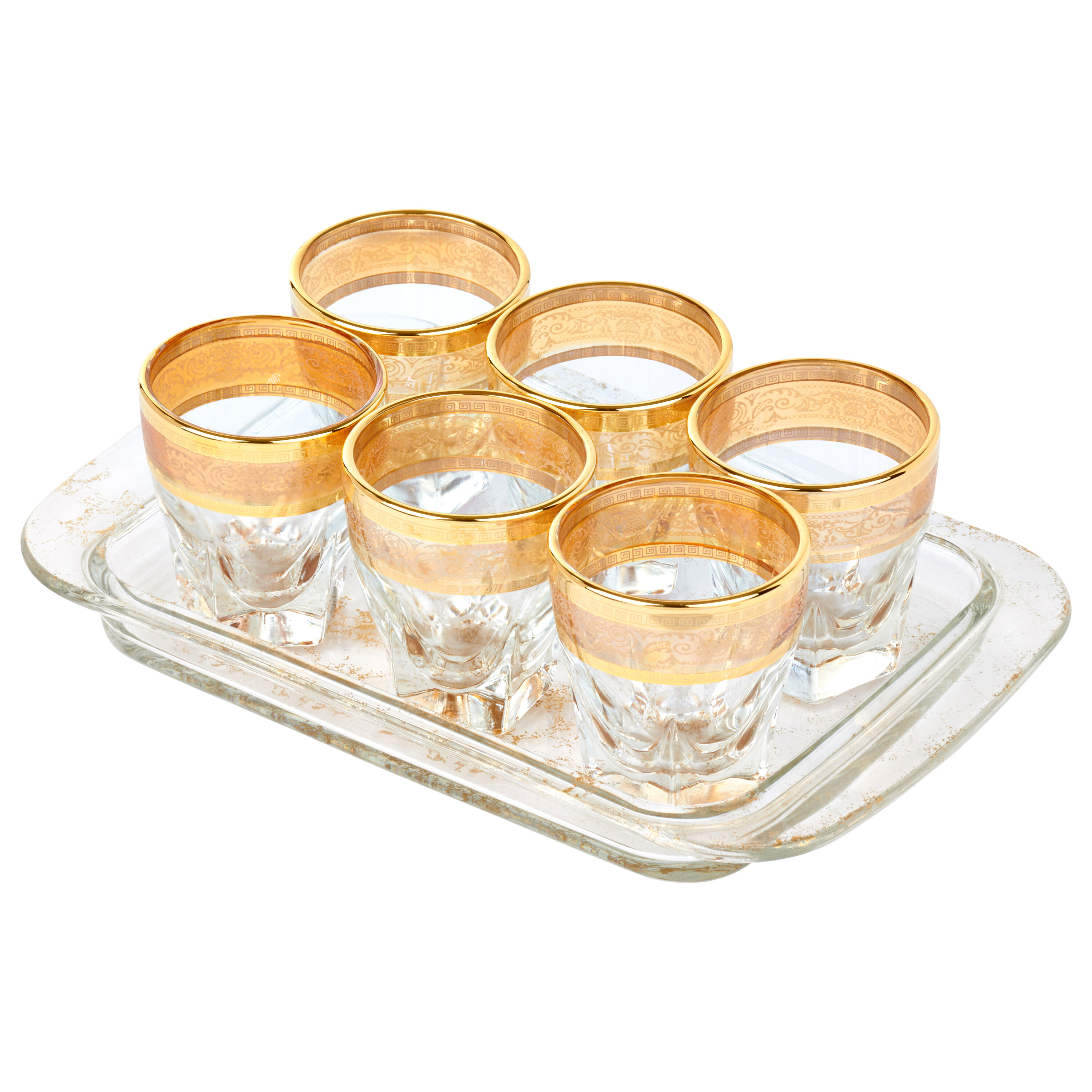 Lorren Home Trends Opera Gold Rim 11 fl. oz. Crystal High Ball Set