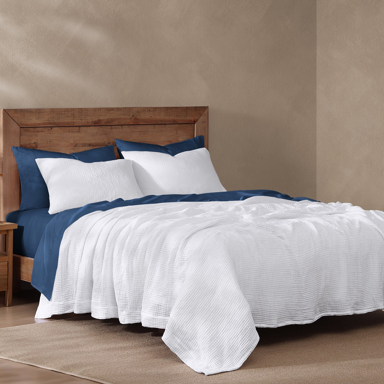 Cotton Voile Throw Blanket, King, White