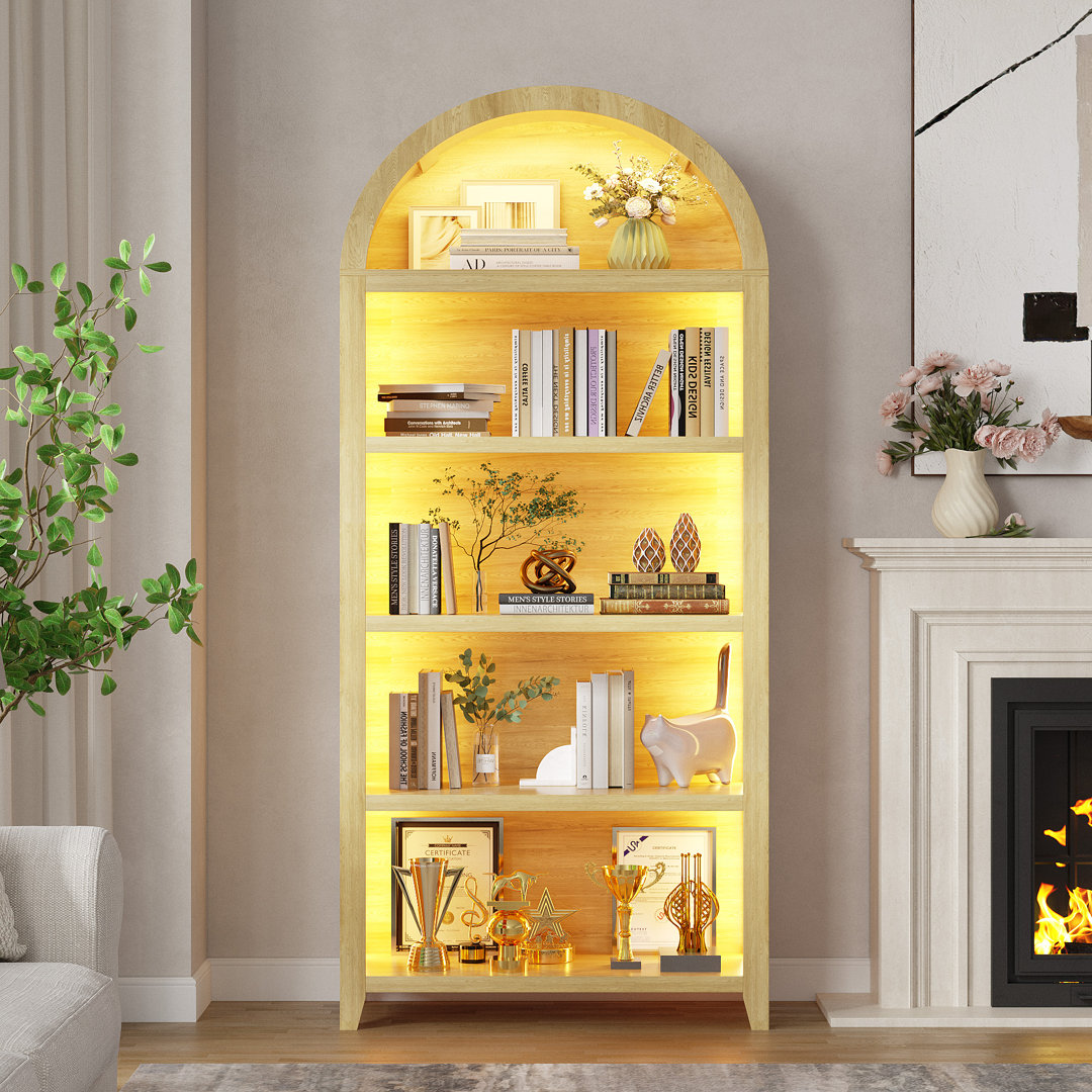175cm H x 75cm W Bookcase with Tri-Color Sensor Light