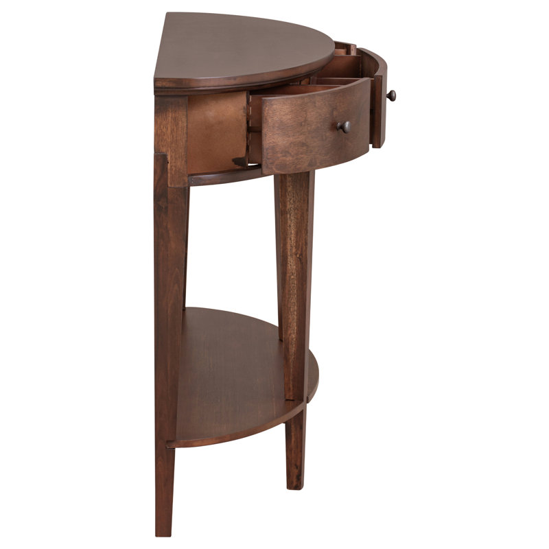 Modern Curved Console Table Sofa Table With 3 Drawers And 1 Shelf For Hallway, Entryway, Living Room, Espresso