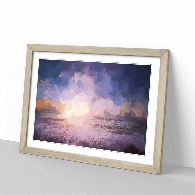 Beach in San Diego California in Abstract - Picture Frame Photograph Print, Oak Framed, 48cm H x 65cm W x 2cm D