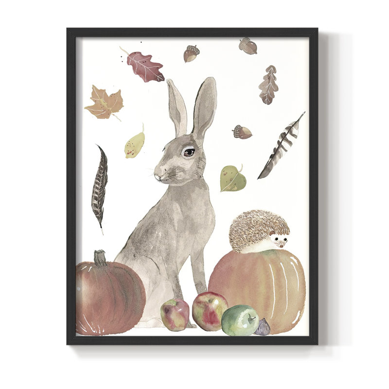«CuteAutumnForest II», reproduction encadrée - bois massif, H 30 po x l 24 po, Noir, noir, noir, noir