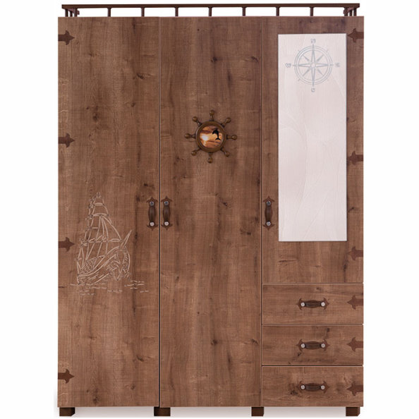 Landrum 57.09'' Wide Kids Armoire with Mirror