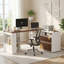 Bureau en L 61 po avec tiroirs de rangement, bureau d'ordinateur d'angle extensible Home Office