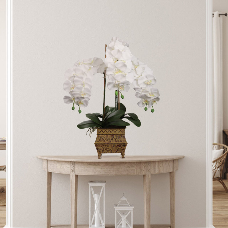 Arrangement floral orchidée en soie