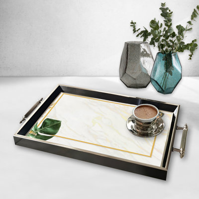 Élégant plateau en verre de 19,7 po x 11,4 po x 1,4 po | Fabrication 100% verre durable | Facile à nettoyer avec un chiffon humide | Idéal pour le service, la présentation décorative et l'organisation | Ajout élégant à la décoration intérieure