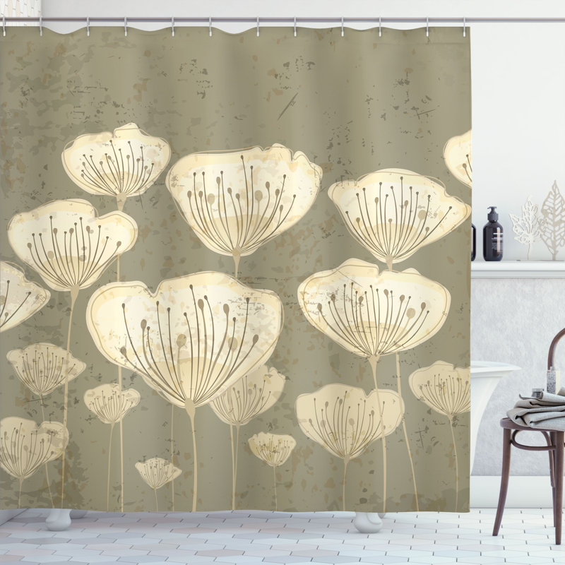 Shower Curtain with Hooks Included, 75"H x 69"W