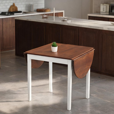 Table de salle à manger à abattants en pin avec piètement blanc à quatre pieds pour salles à manger résidentielles