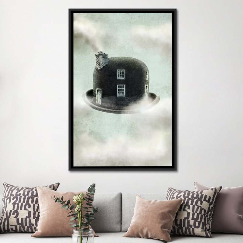 « rêver », impression sur toile, H 48 po x l 32 po x P 1,5 po, Toile encadrée noire, Pas de tapis