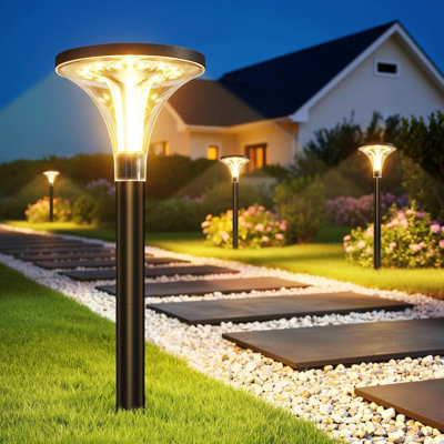 29" Tall Solar Lights Outdoor Waterproof, 200LM Ultra Bright Pathway Lights Solar Powered, Auto ON/Off, 2000mAh Battery Outdoor Lighting for Yard Walkway Driveway Garden