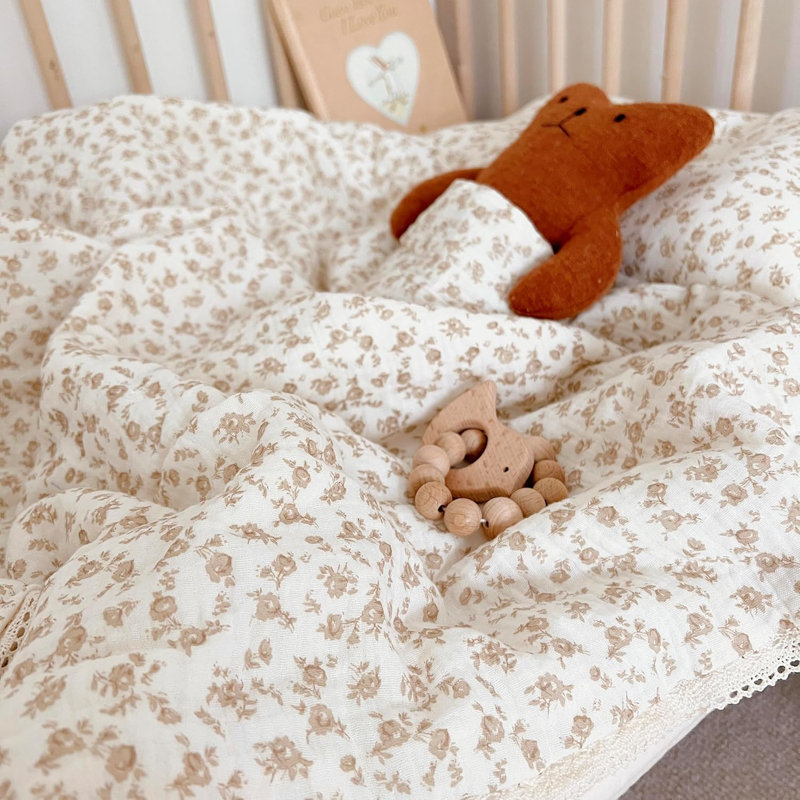 Cute Pattern 2-Layer Muslin Cotton Quilt/Blanket