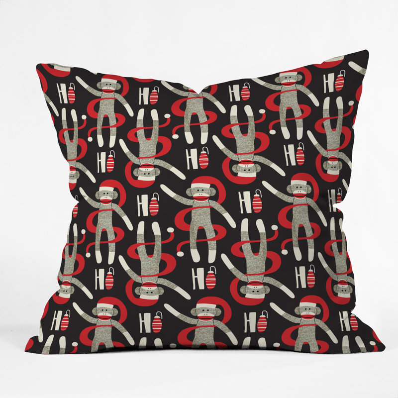 Heather Dutton Sock Monkey Santa Euro Pillow