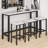 17 Stories 3-Person Modern Dining Set: Extra-Long Counter-Height Table + 3 Cushioned Stools | Space-Saving Design for Apartments & Small Kitchens | Durable Steel & MDF Construction