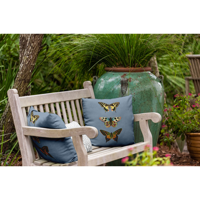 Outdoor Reversible Throw Pillow, Dusty Smoke Blue, 18" x 18"