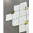 Water Jet 3" x 3.5" Thassos White Marble with Gold Glass Diamond  Novelty Mosaic Wall & Floor Tile
