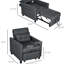 Fauteuil-lit convertible 3 en 1, canapé-lit simple multifonctionnel, fauteuil-lit escamotable avec dossier réglable, oreiller et poches
