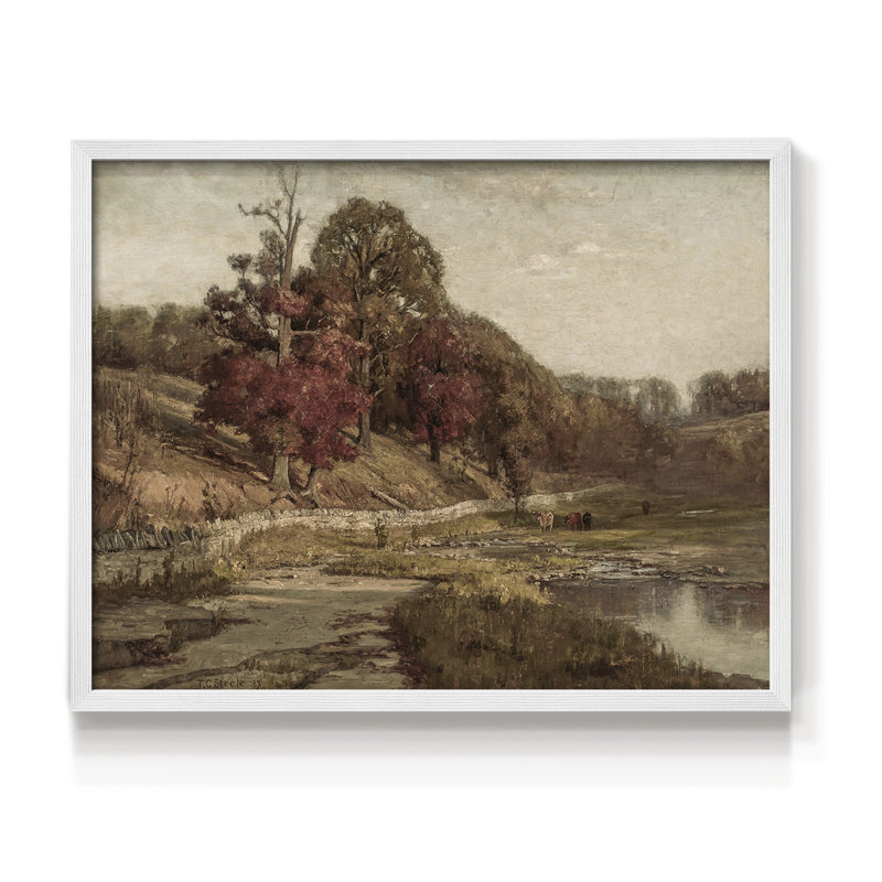 Paysages rétro-DCxxvii-impression encadrée - réversible, H 16 po x l 20 po, Blanc