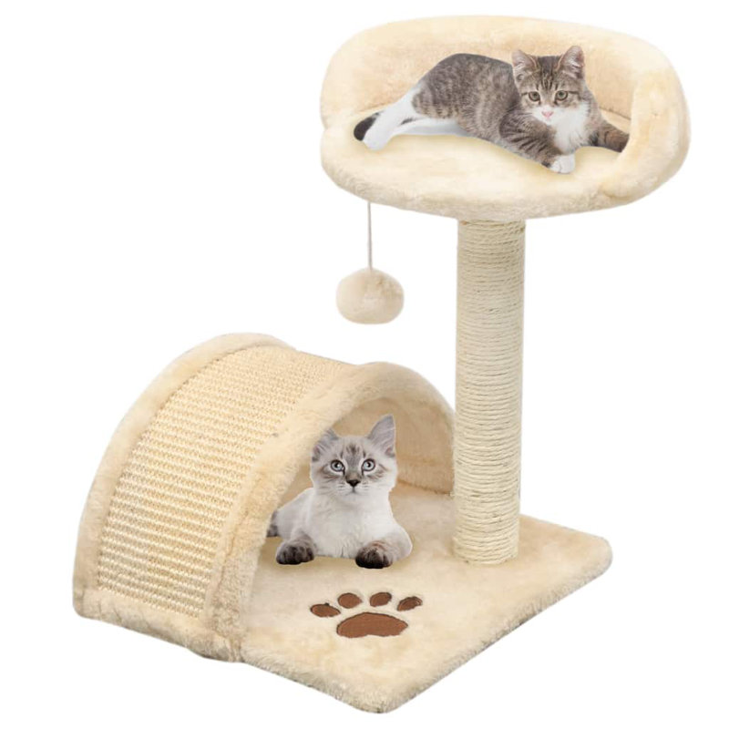 Amarion Cat Tree with Sisal Scratching Post 40cm Pole, Beige