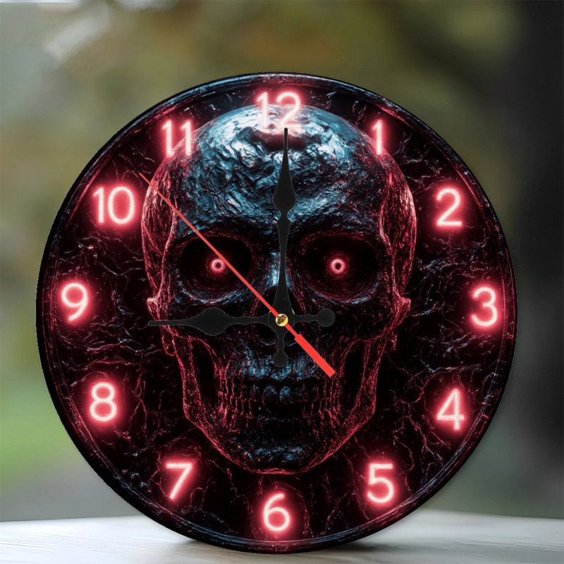 Horloge crâne rouge