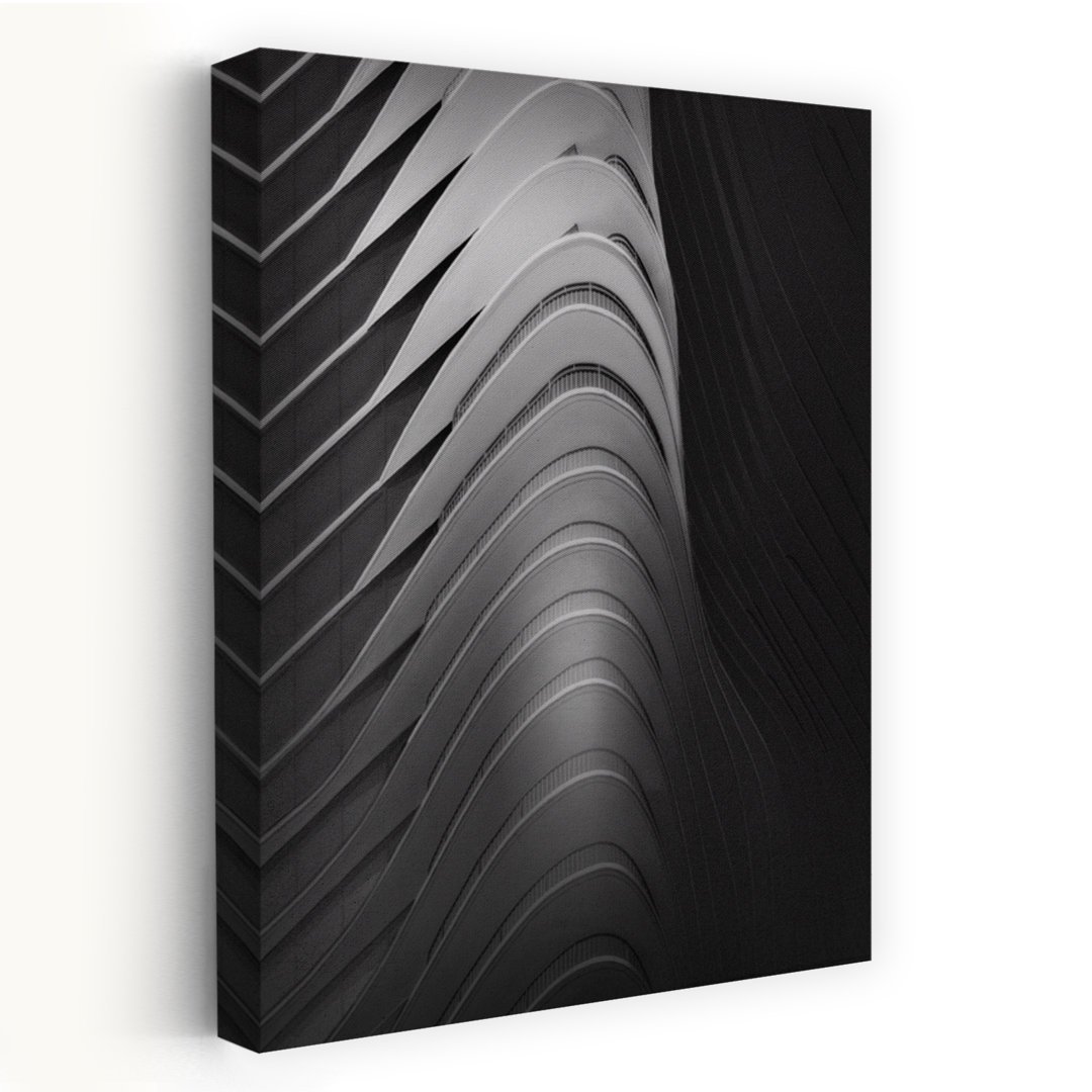 Curves Abstract Geometric Contemporary Architecture City Wall Art by Shelley Quarless - Wrapped Canvas Print