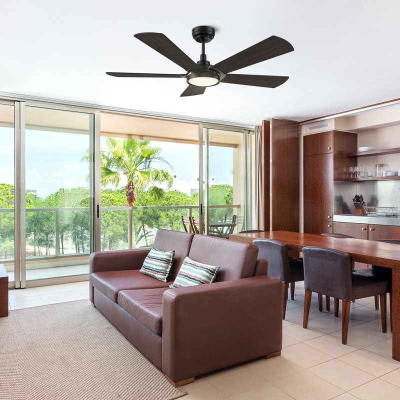 Ventilateur de plafond standard à 52 pales 52 po DEL avec télécommande et ensemble d'éclairage inclus