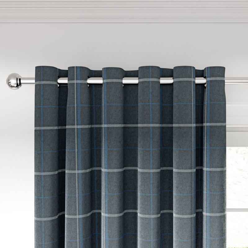 Harper Lined Eyelet Room Darkening Curtains, Width 168 x Drop 183cm, Navy