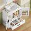 Pedestal Sink Storage Cabinet with 2 Doors and Drawer, Under Sink Bathroom Cabinet with U-Shaped Cutout and Shelves, White