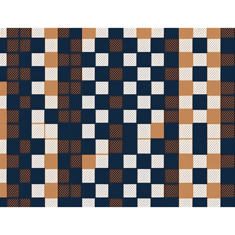 Polyester Comforter, Twin Comforter, Brown/Navy Checkered