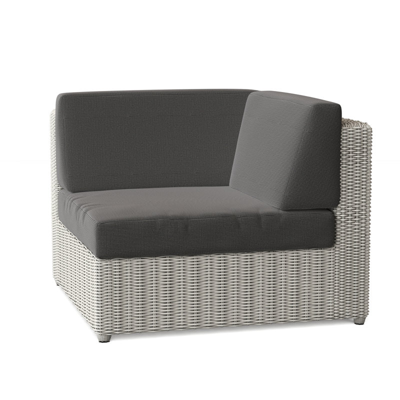 Sag Harbor Outdoor Corner Wedge Lounge Chair, Sag Harbor Classic White, Ocean