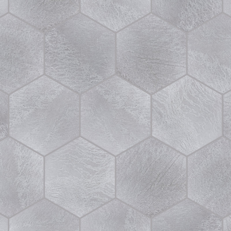 Nagpur Grand Hex 19'' x 22'' Ceramic Wall & Floor Tile, Light Gray