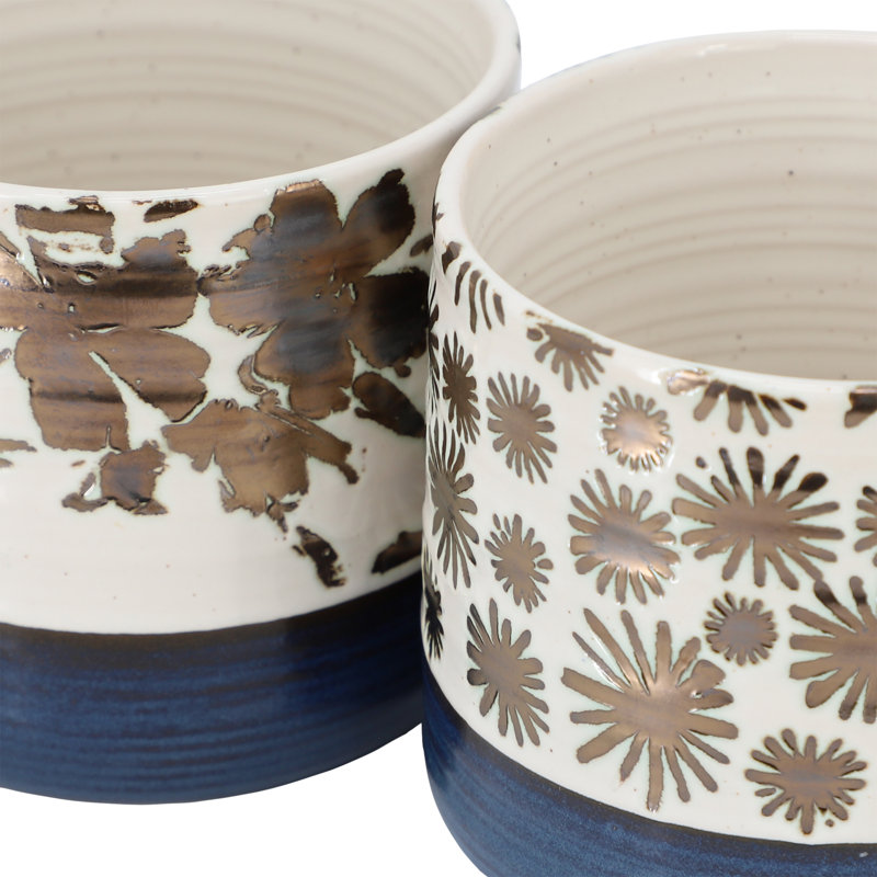 Ensemble de grandes tasses en grès de 17 onces assorties Spruce Garden