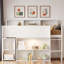 Lit mezzanine avec plusieurs tablettes de rangement, bureau et DEL-1033578214