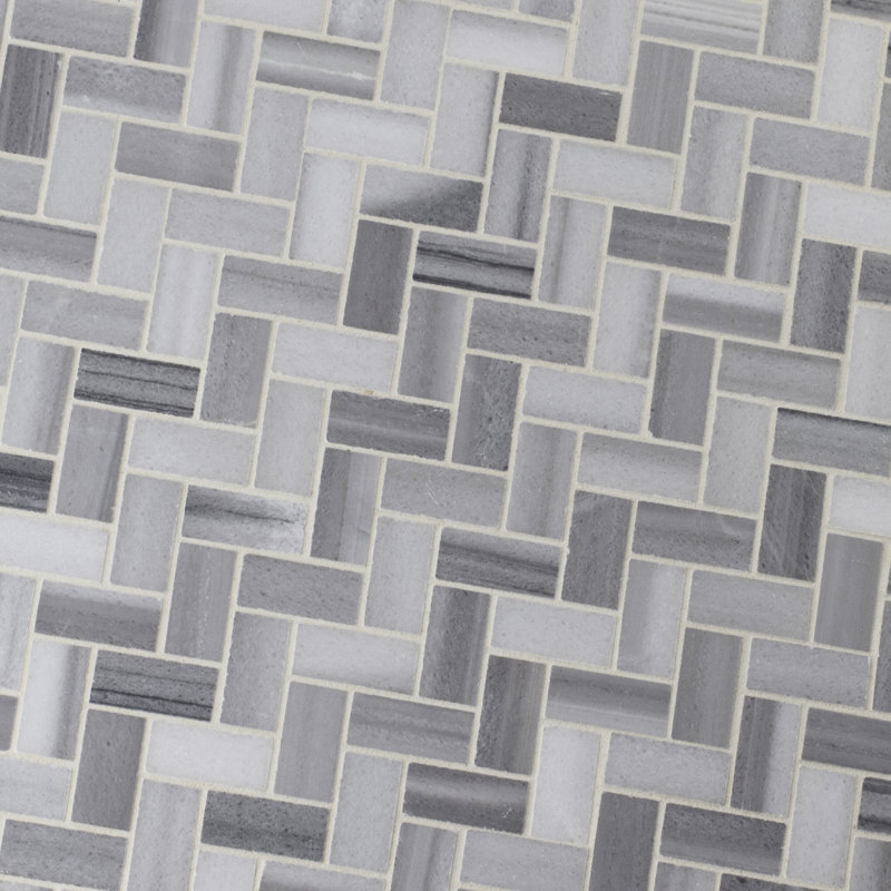 Carreau de mosaïque en marbre poli pour plancher et mur 12 po x 13 po Marello