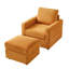 Chaise modulaire classique en velours côtelé jaune avec fauteuil d'appoint de salon confortable-1535173784