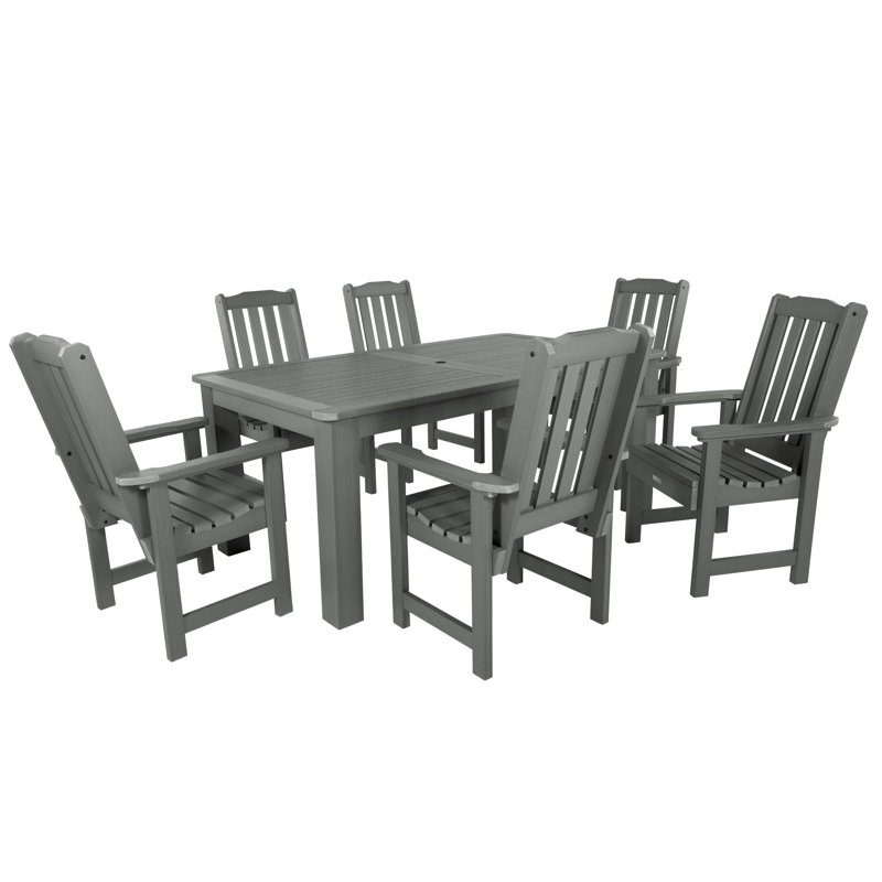 Kile 6 - Person Patio Dining Set with Rectangular Table, Coastal Teak, 72" L x 42'' W x 30'' H