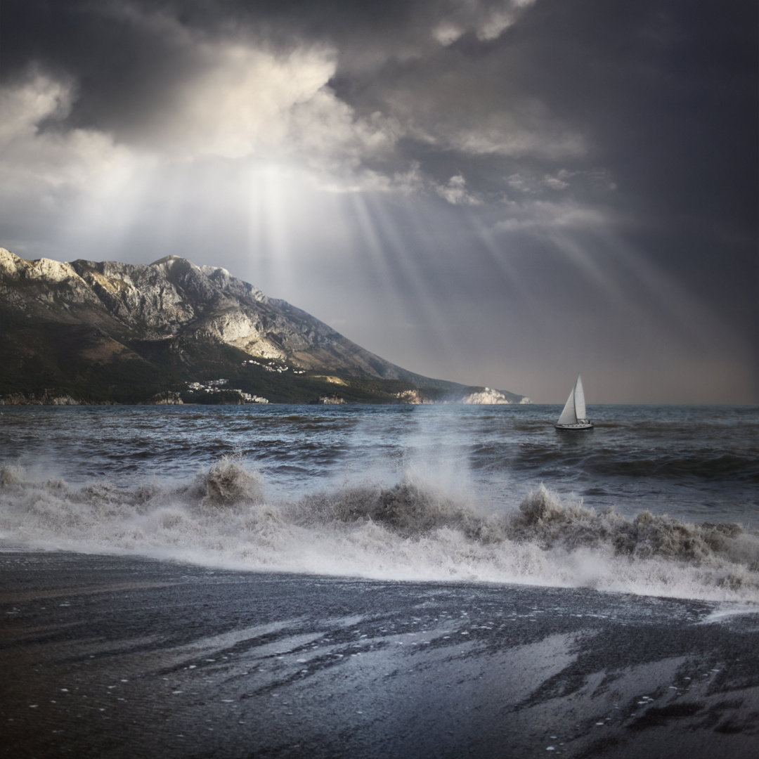 Gray Clouds And A Storm von O-che - Kunstdrucke auf Leinwand ohne Rahmen