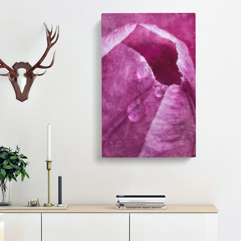 Petals Of A Pink Tulip - Wrapped Canvas, 91cm H x 60cm W x 3cm D