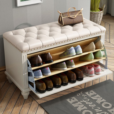 Banc rembourré blanc