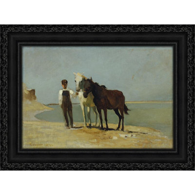 Ein Junge mit Pferden am Strand (1872)