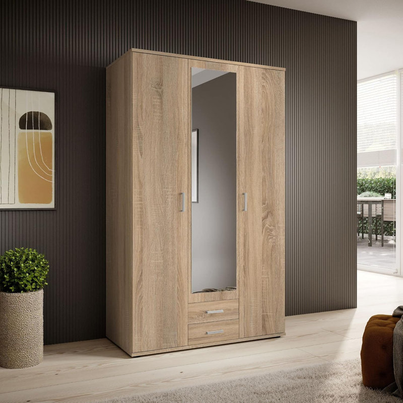 Qirat Manufactured Wood Wardrobe, Oak Sonoma